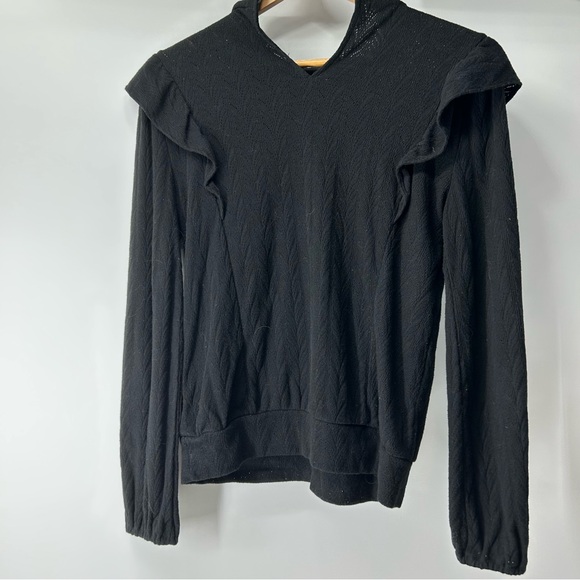 LOFT Black Ruffled Sweater - Picture 2 of 3